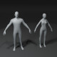 Male and Female Body Base Mesh 3D Model 1000 Polygons - 3DOcean Item for Sale