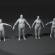 Fat Human Body Base Mesh 3D Model Family Pack 10k Polygons - 3DOcean Item for Sale