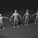 Human Body Base Mesh 3D Model Family Pack 10k Polygons - 3DOcean Item for Sale