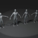 Human Body Base Mesh 3D Model Family Pack 20k Polygons - 3DOcean Item for Sale