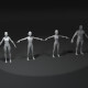 Human Body Base Mesh Animated and Rigged 3D Model Family Pack 20k Polygons - 3DOcean Item for Sale