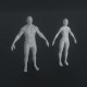 Male and Female Body Base Mesh Animated and Rigged 3D Model 20k Polygons - 3DOcean Item for Sale