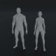 Male and Female Body Base Mesh Animated and Rigged 3D Model 10k Polygons - 3DOcean Item for Sale