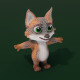 Cartoon Grey Fox Rigged 3D Model - 3DOcean Item for Sale