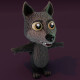 Cartoon Black Wolf Animated 3D Model - 3DOcean Item for Sale