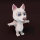 Cartoon White Wolf 3D Model - 3DOcean Item for Sale