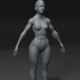 Strong Muscular Female Body Base Mesh Animated and Rigged 3D Model 20k Polygons - 3DOcean Item for Sale
