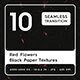10 Red Flowers Black Paper Textures Backgrounds - 3DOcean Item for Sale