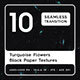 10 Turquoise Flowers Black Paper Texture Backgrounds - 3DOcean Item for Sale