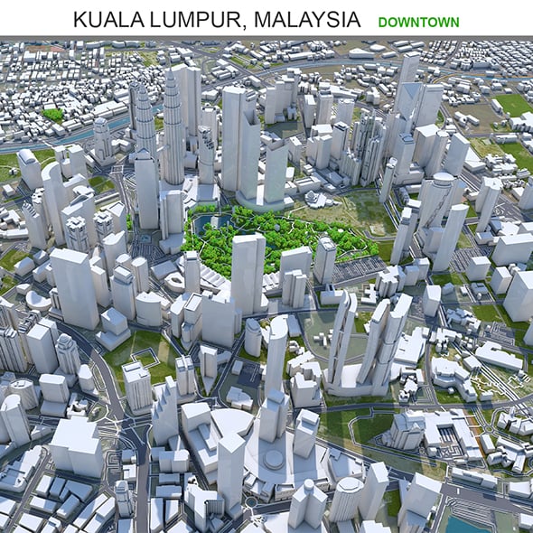 Kuala Lumpur Downtown city Malaysia 3d model