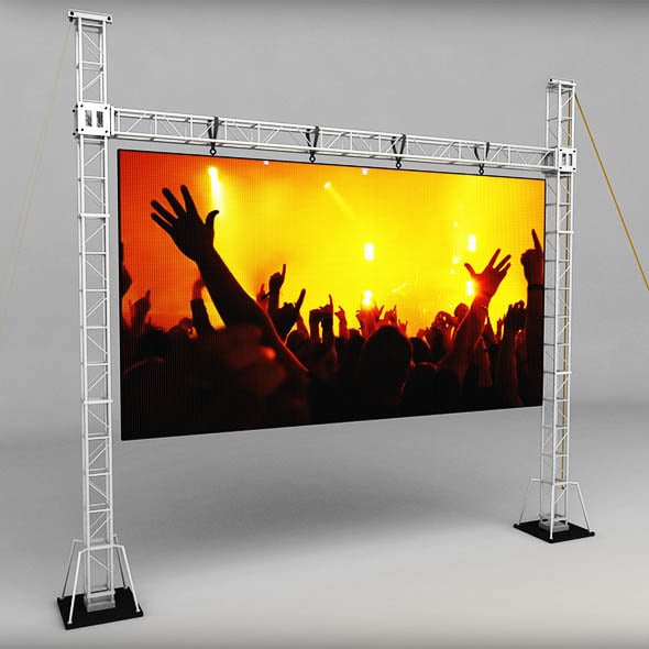 Telebim scaffolding LED screen high