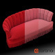 Red velor sofa KOKET - 3DOcean Item for Sale