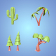 LowPoly Cartoon Trees Pack - 3DOcean Item for Sale