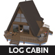 A Frame Log Cabin - Game Ready Low Poly - 3DOcean Item for Sale