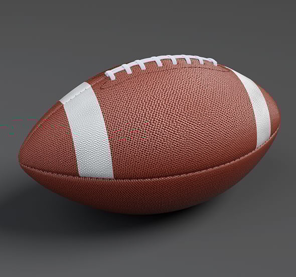American Football Ball Low-poly 3D Model