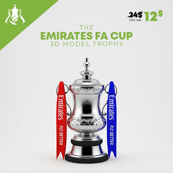 The Emirates FA Cup 3D Model Trophy
