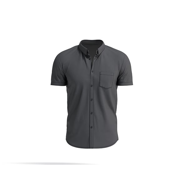 Black Short Sleeve Shirt - men button down dress shirt