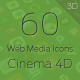 60 Web and Social Media 3D Icons - 3DOcean Item for Sale