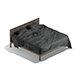 Black Wooden Double Bed - King Size Bedding With Pillow And Mattress - 3DOcean Item for Sale