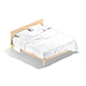 White Wooden Double Bed - King Size Bedding With Pillow And Mattress - 3DOcean Item for Sale