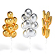 Gold Balloon Bouquet 3 Type - helium silver balls bunch set - 3DOcean Item for Sale