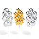 Silver Balloon Bouquet 3 Type - helium gold balls bunch set - 3DOcean Item for Sale