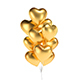 Gold Heart Balloon Bouquet - helium foil balls bunch - 3DOcean Item for Sale