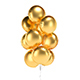 Gold Round Balloon Bouquet - helium foil balls bunch - 3DOcean Item for Sale
