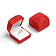 Red Wedding Ring Box Set - opened and closed jewelry box - 3DOcean Item for Sale