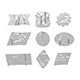 Adhesive Sticker Tape Set - round square rhombus rectangle scotch 9 shape - 3DOcean Item for Sale