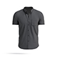 Black Short Sleeve Shirt - men button down dress shirt - 3DOcean Item for Sale