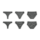Women's Panties Black 3 Type - Female Lingerie Underpants Set - 3DOcean Item for Sale