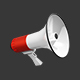 Megaphone white and red color - 3DOcean Item for Sale
