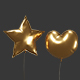 star heart shape balloon - 3DOcean Item for Sale