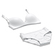 Women's Lingerie White Set With Briefs - Underwear Wireless Bra With Slip Panties - 3DOcean Item for Sale