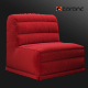 Velour sofa bed - 3DOcean Item for Sale