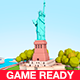 Low Poly Statue Of Liberty Scene - 3DOcean Item for Sale